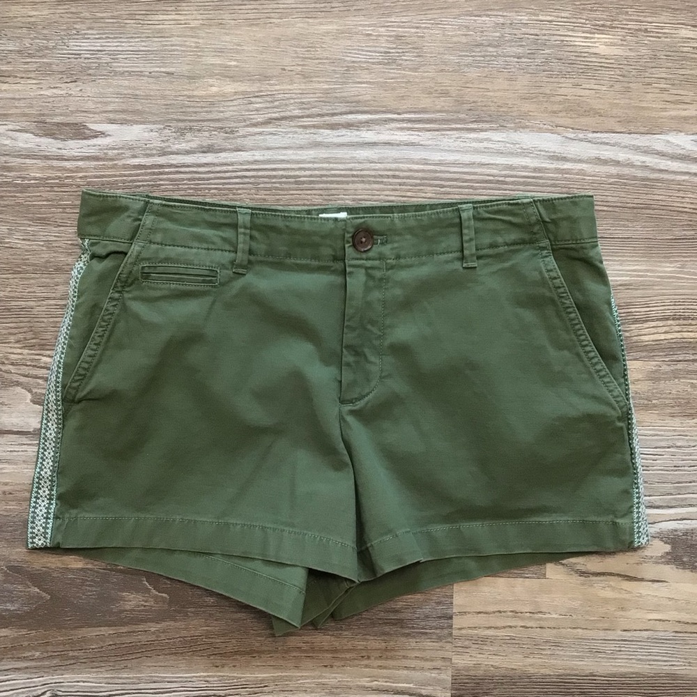 GAP Green Summer Short Side Seam Embroidery Detail Mid Rise 6